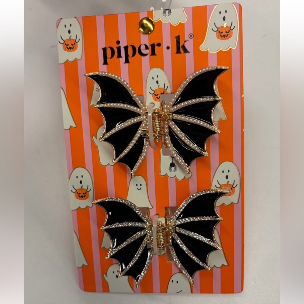 Piper K Enamel Bats Hair Claw Clip Set of 2
